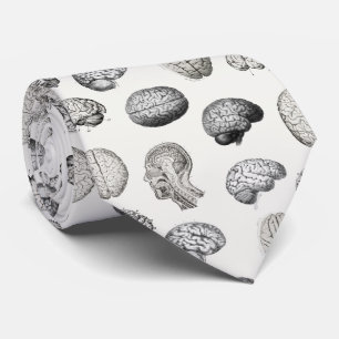 Vintage Brain Anatomy Biology Illustrations Neck Tie