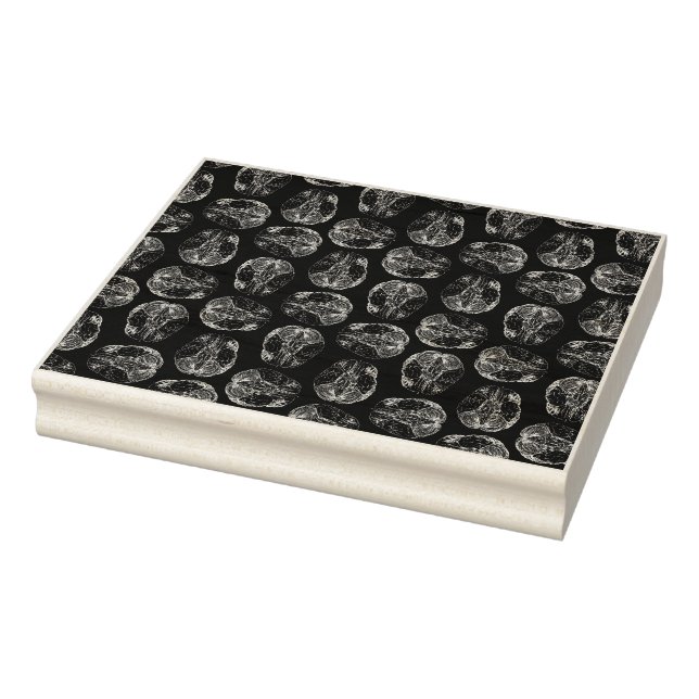 Vintage Brain Diagram Print Pattern Brains Black Rubber Stamp (Stamp)