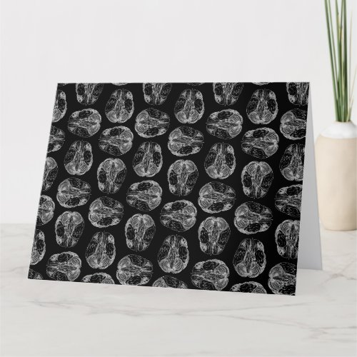 Vintage Brain Diagram Print Pattern Brains Black Thank You Card