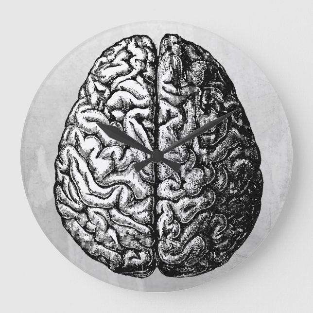 VINTAGE BRAIN DRAWING CLOCK (Front)