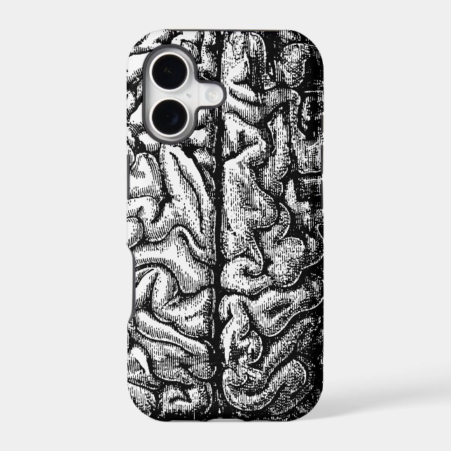 VINTAGE BRAIN DRAWING IPHONE CASE (Back)