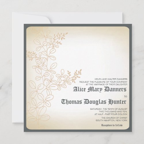 Vintage -Branch wedding invites
