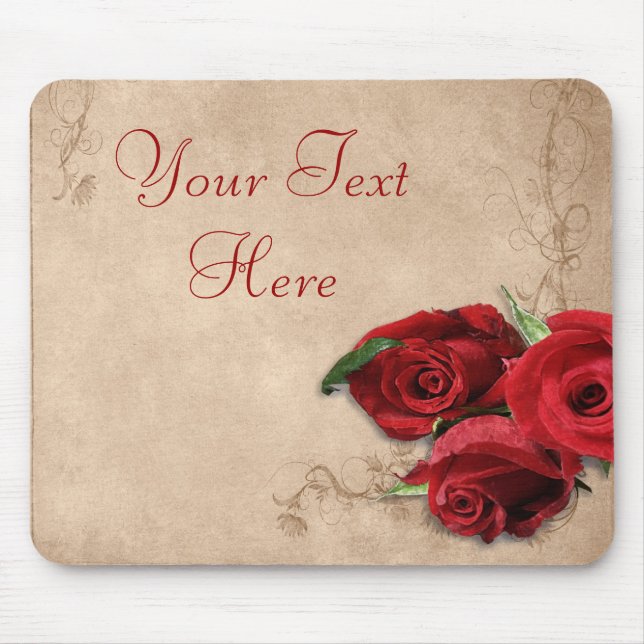 Vintage Brandy Rose Mouse Pad (Front)