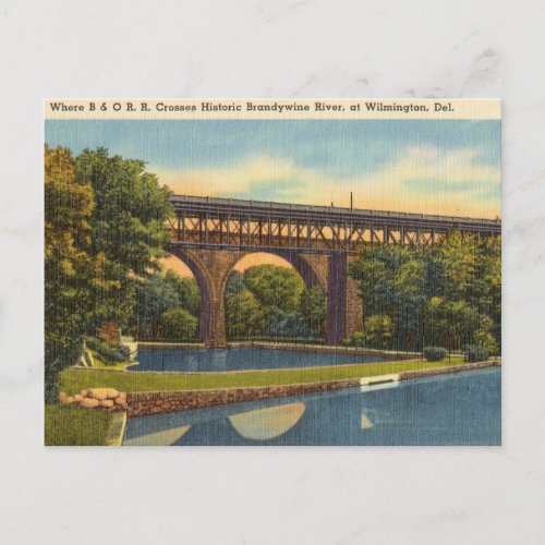 Vintage Brandywine River Wilmington Delaware Postcard