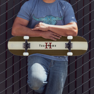 Vintage Brass Brown Skateboard with Name HAMbyWG