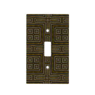 Vintage Brass Geometric Pattern Serving Trays Light Switch Cover
