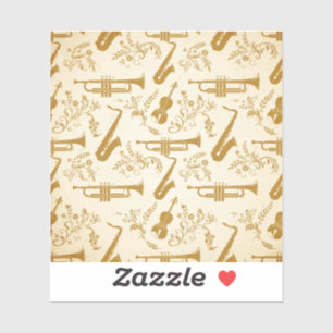 Vintage Brass Instrument Vinyl Sticker