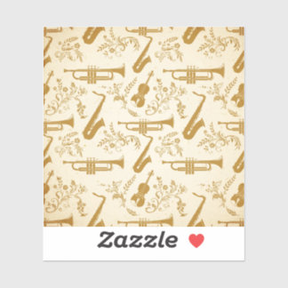 Vintage Brass Instrument Vinyl Sticker