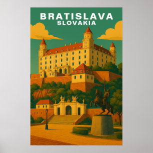 Vintage Bratislava Slovakia European Travel Poster