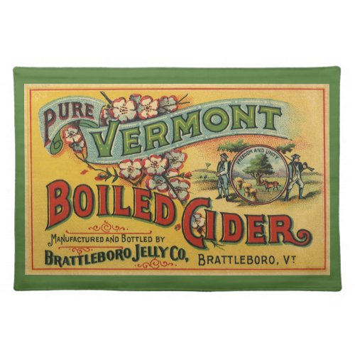 Vintage Brattleboro Jelly Boiled Cider Vermont Cloth Placemat