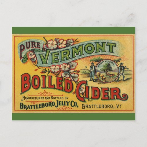 Vintage Brattleboro Jelly Boiled Cider Vermont Postcard