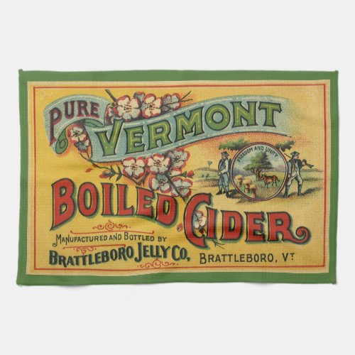 Vintage Brattleboro Jelly Boiled Cider Vermont Towel