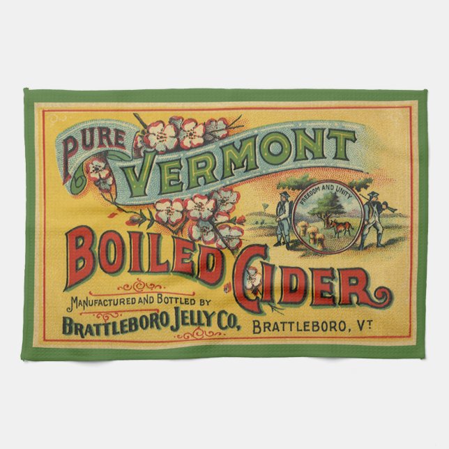 Vintage Brattleboro Jelly Boiled Cider Vermont Towel (Horizontal)