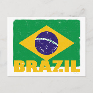 Vintage Brazil Flag Postcard
