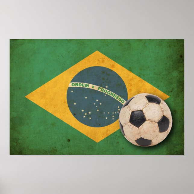 Vintage Brazil Flag Poster (Front)