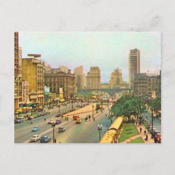 Vintage Brazil  Sao Paulo City Center Postcard by windsorprints at Zazzle