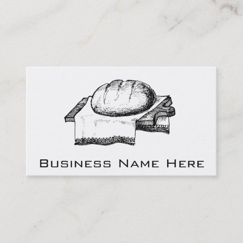 Vintage Bread Illustration Black Line Art Business Card