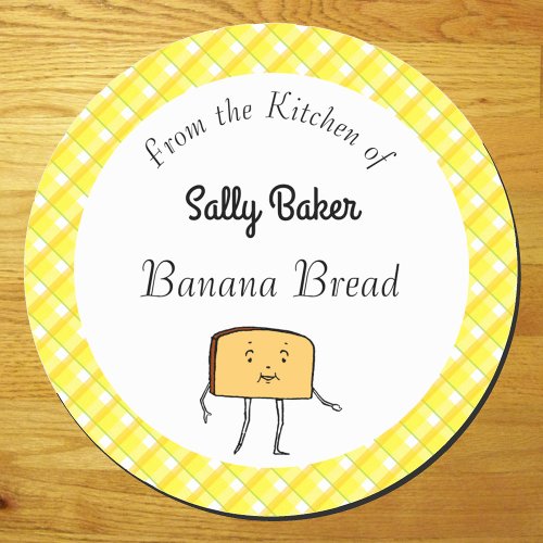 Vintage Bread Slice Yellow Plaid Baking Sticker