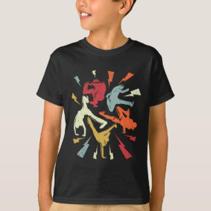 Vintage Break Dancing Bboy Poses Retro Hip Hop T-Shirt