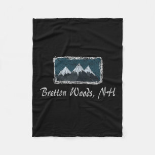 Vintage Bretton Woods New Hampshire Winter Skiing Fleece Blanket