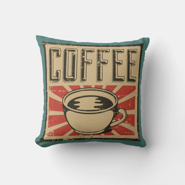 Vintage Brew  Throw Pillow (Front)