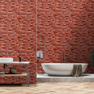 Vintage Brick Color Peel and Stick Removable Vinyl Wallpaper