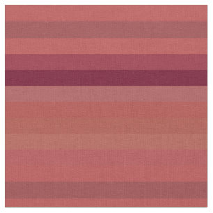 Vintage Brick Red Horizontal Stripes  Fabric