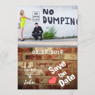 Vintage Brick Wall Graffiti Love Save the Dates Save The Date