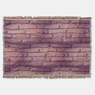 Vintage Brick Wall Pattern Rustic Decor Throw Blanket