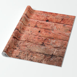 Vintage brick wall with some stones in it,  brick  wrapping paper