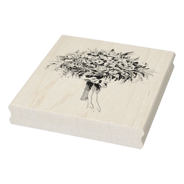 Vintage Bridal Bouquet Rubber Art Stamp (Stamp)
