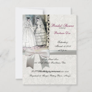 Vintage Bridal Brides Antique White Wedding Invitation
