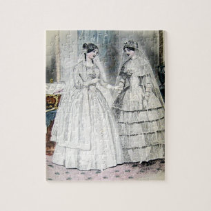 Vintage Bridal Brides Antique White Wedding Jigsaw Puzzle