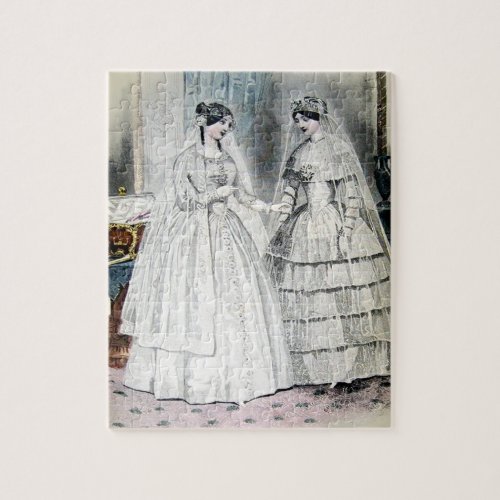 Vintage Bridal Brides Antique White Wedding Jigsaw Puzzle