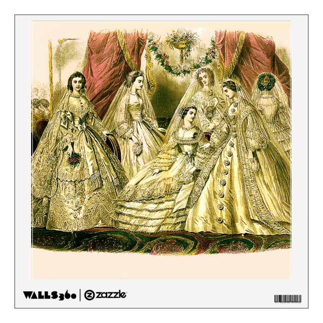 Vintage Bridal Brides Antique White Wedding Wall Sticker (Front)