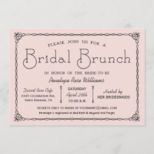 Vintage Bridal Brunch Bridal Shower Invitations