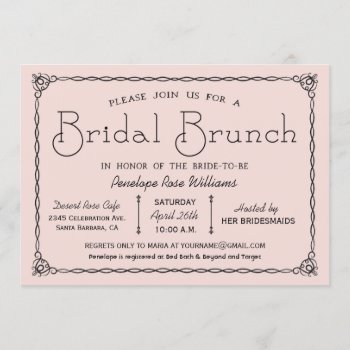 Vintage Bridal Brunch Bridal Shower Invitations by Anything_Goes at Zazzle