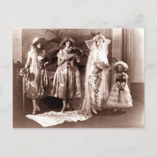 Vintage Bridal Fashion Postcard