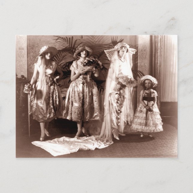 Vintage Bridal Fashion Postcard (Front)