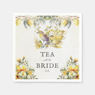 Vintage Bridal Lemon Tea Party Napkins