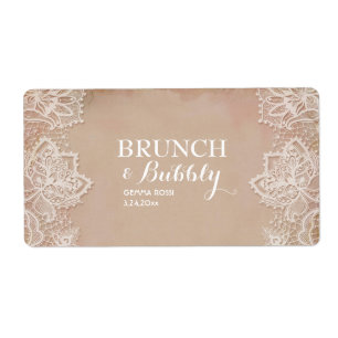 Vintage Bridal or Baby Shower Mini Champagne Label