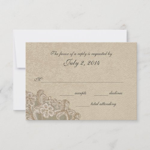 Vintage Bridal Pearls and Lace Response Custom Announcement