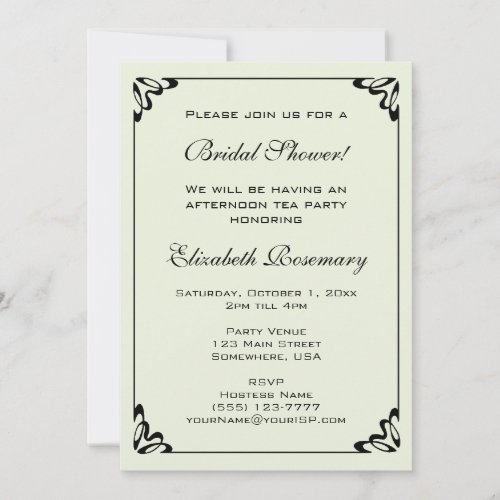 Vintage Bridal Shower Art Nouveau Irises Flowers Custom Invitations