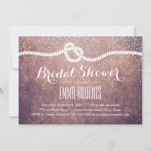 Vintage Bridal Shower Confetti Dots Tying the Knot Invitation