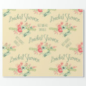 Vintage Bridal Shower Flowers Wrapping Paper (Flat)
