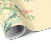 Vintage Bridal Shower Flowers Wrapping Paper (Roll Corner)