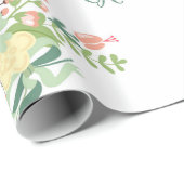 Vintage Bridal Shower Flowers Wrapping Paper (Roll Corner)