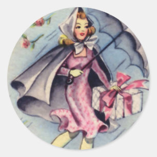 Vintage Bridal Shower Guest Classic Round Sticker