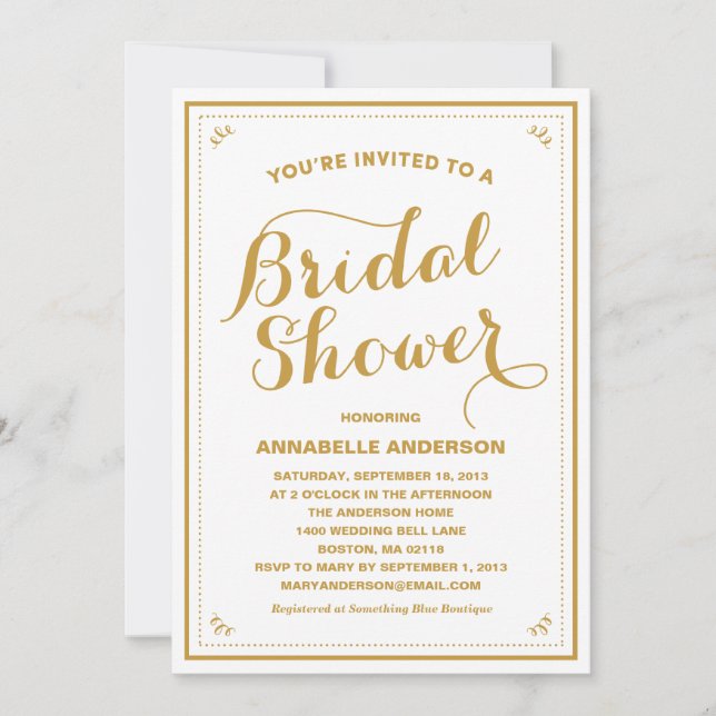 Vintage Bridal Shower Invitation (Front)