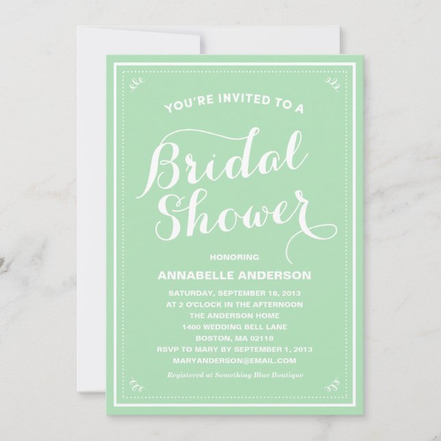 Vintage Bridal Shower Invitation (Front)